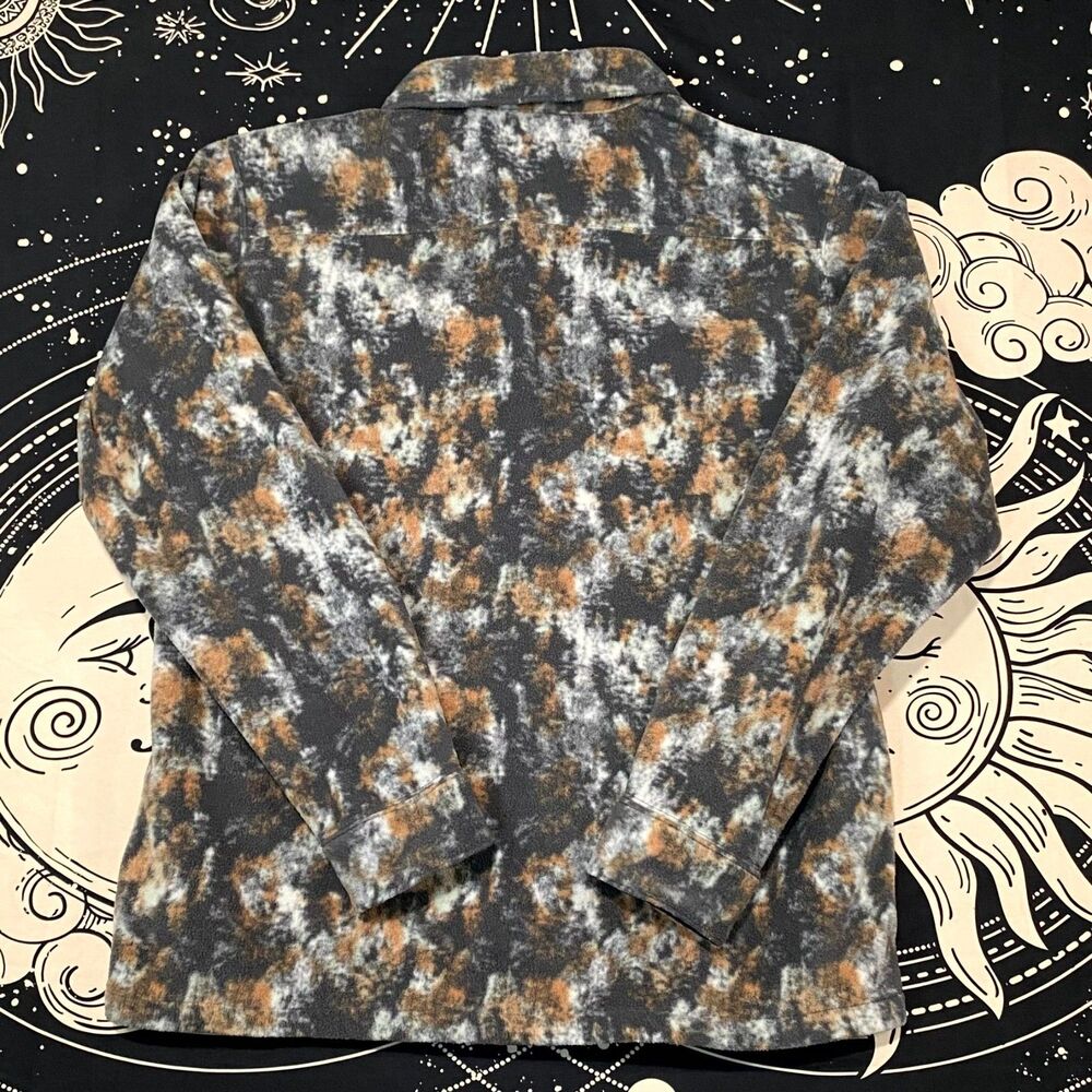 Columbia Shacket Men's L Gray Camo Polyester Fleece Preppy Cozy Workwear Outdoor - Picture 3 of 7